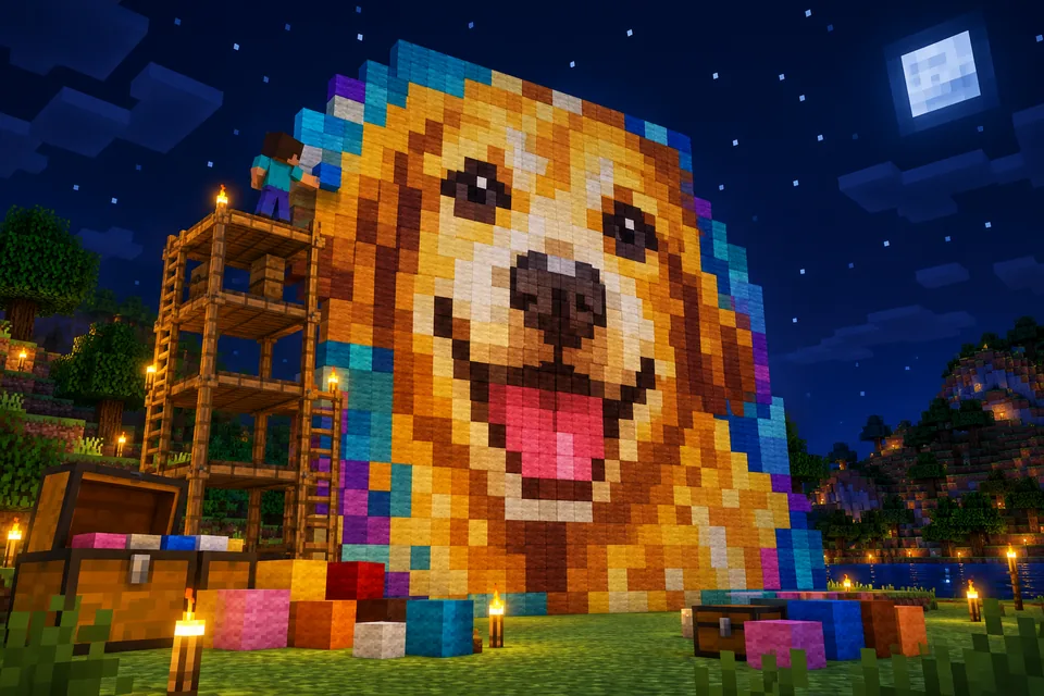 How to make Minecraft pixel art from a photo (and build it)